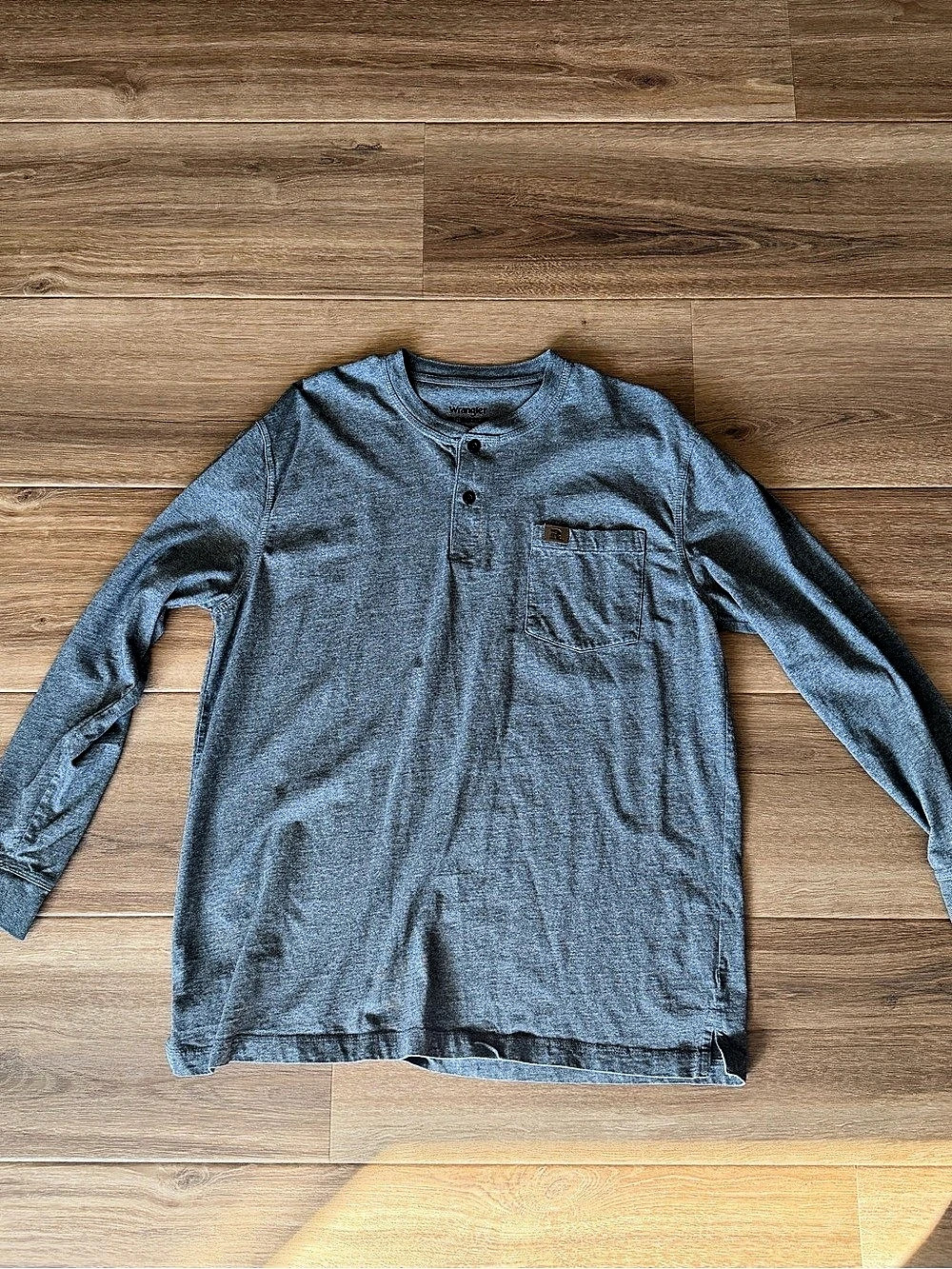 Wrangler RIGGS Workwear Long Sleeve Henley Gray Large